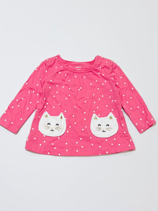 Pink cat top - Size 00