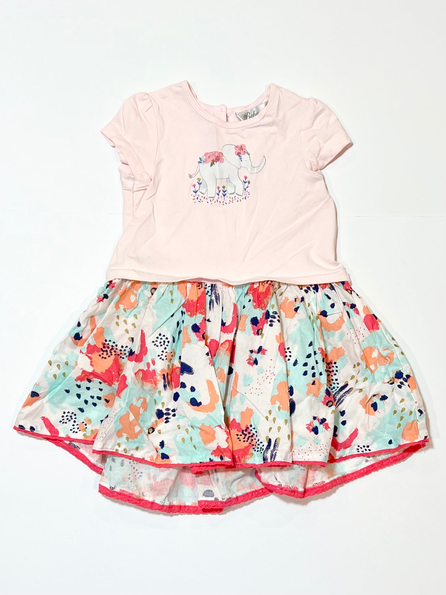 Floral elephant dress - Size 9-12 months