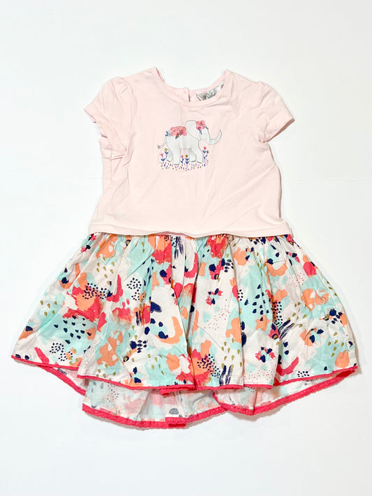 Floral elephant dress - Size 9-12 months