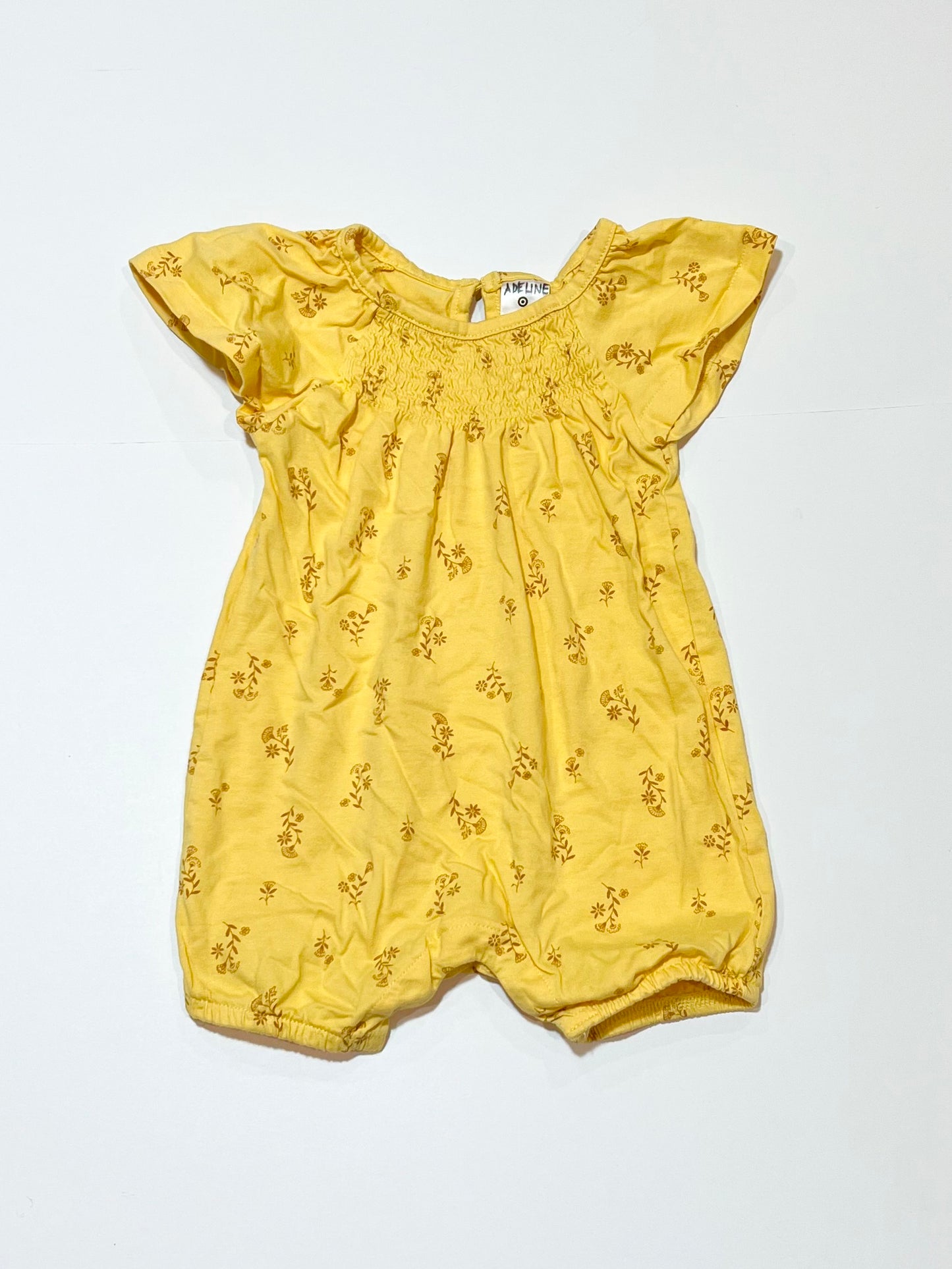 Yellow floral romper - Size 0