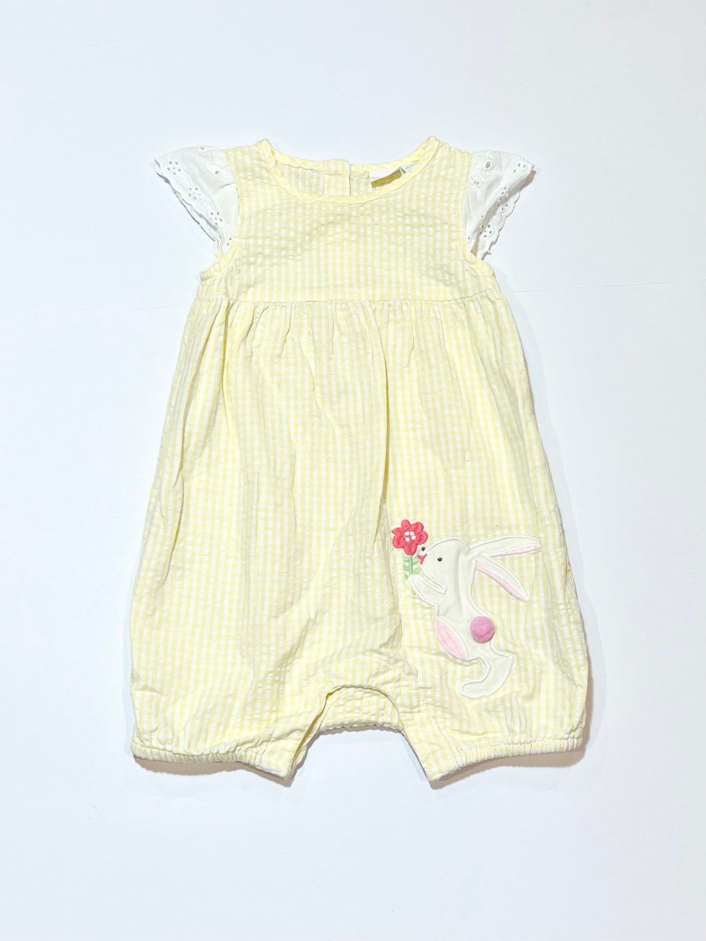 Seersucker bunny romper - Size 6-9 months