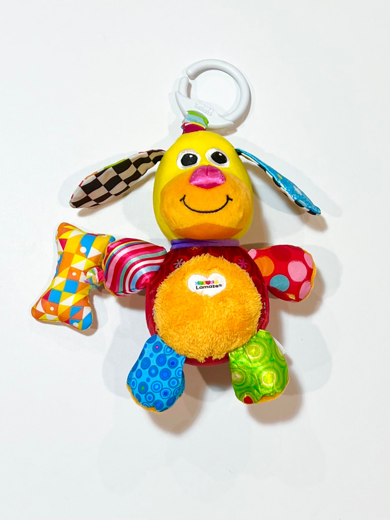 Colourful dog pram toy