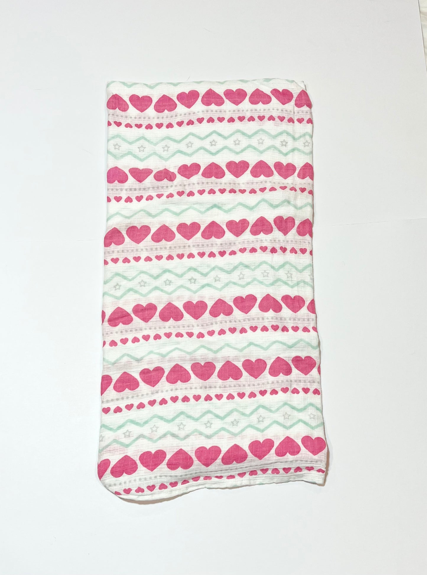 Pink hearts muslin wrap