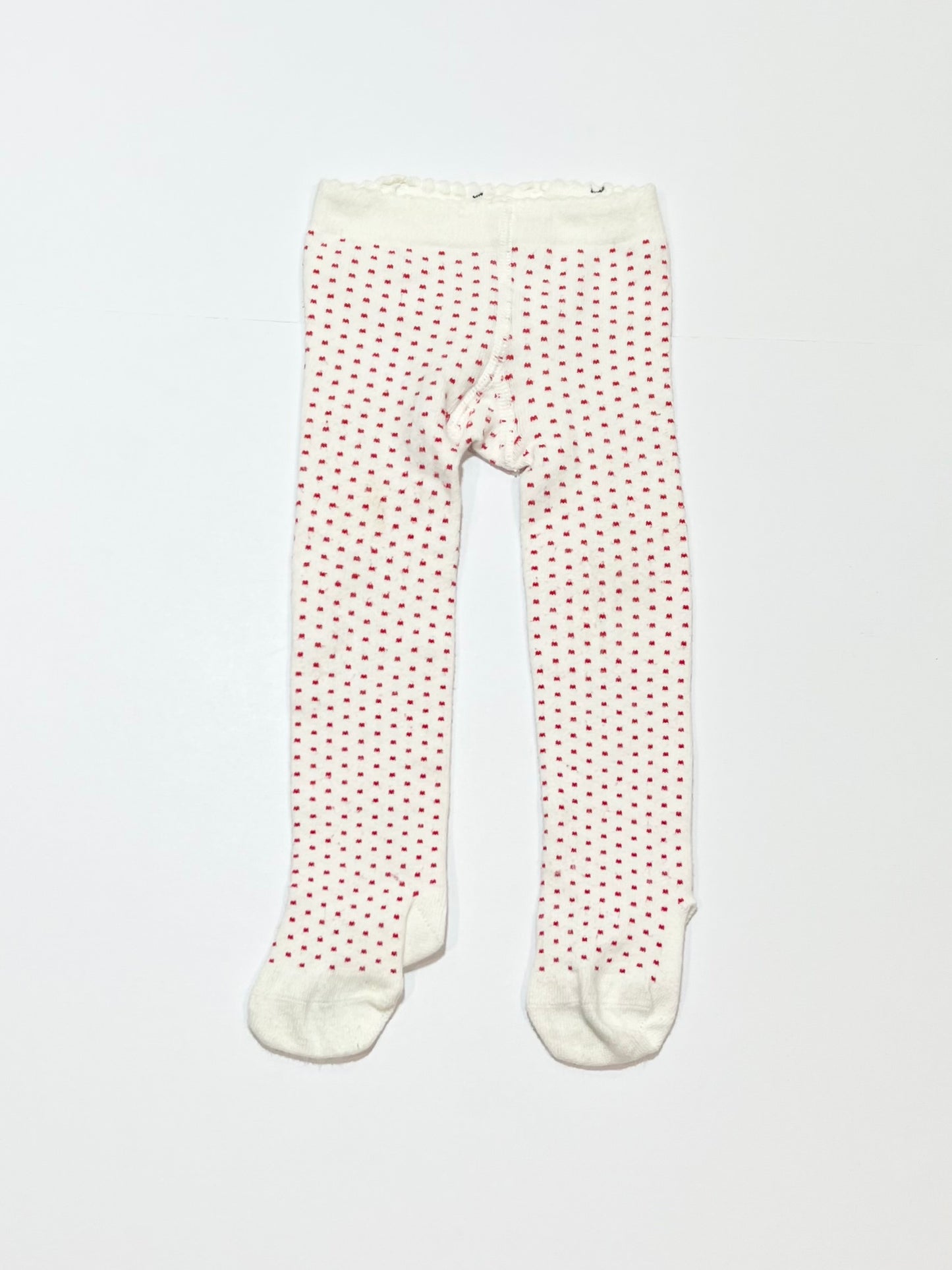 White spotty tights - Size 0