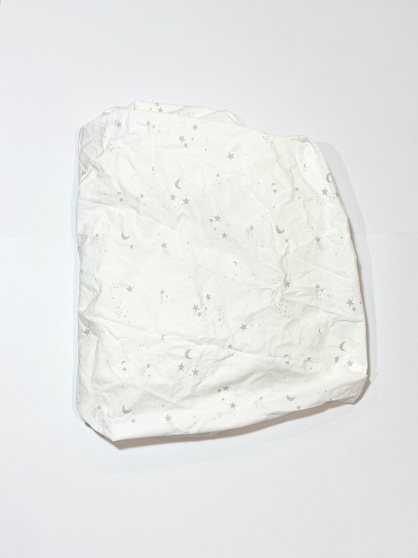Grey stars fitted cot sheet