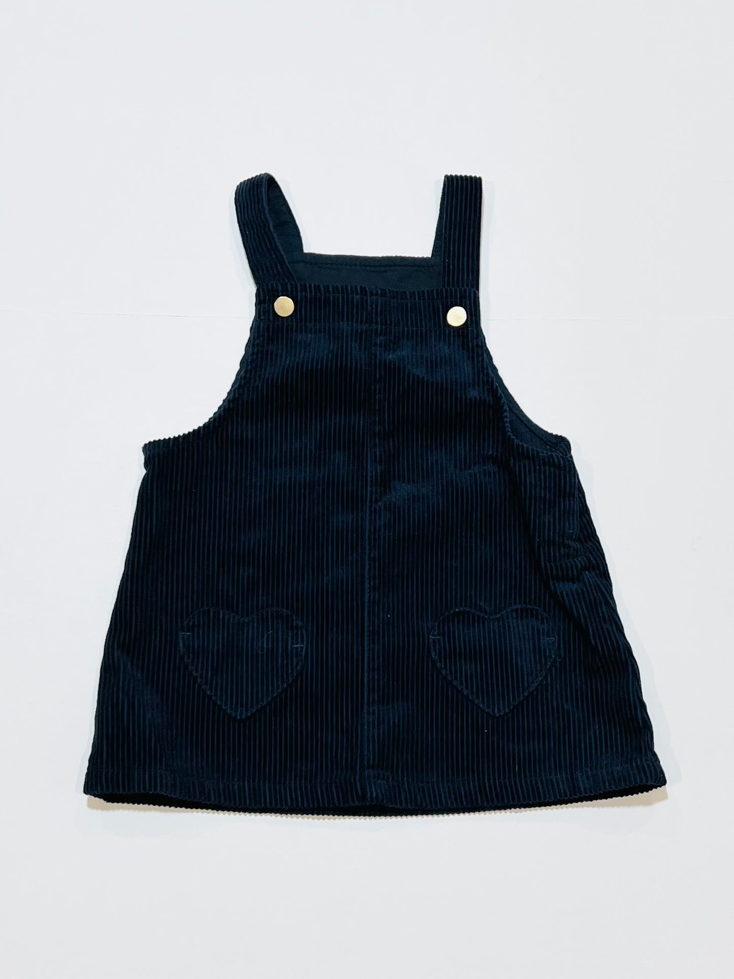 Navy corduroy pinafore  - Size 6-9 months