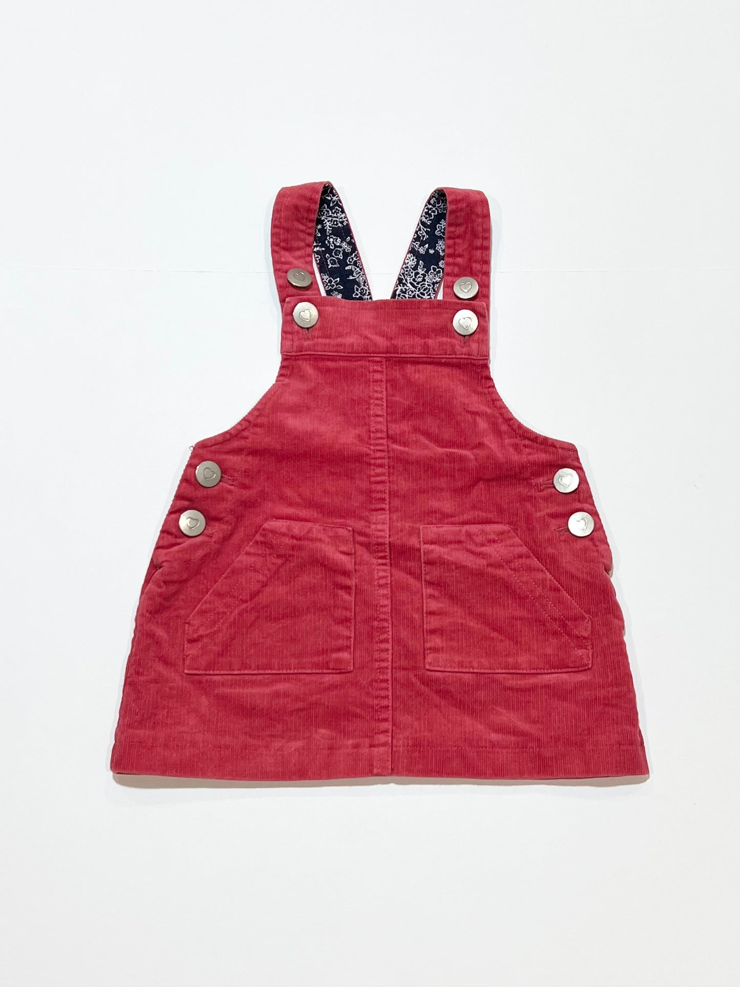 Red corduroy pinafore  - Size 0