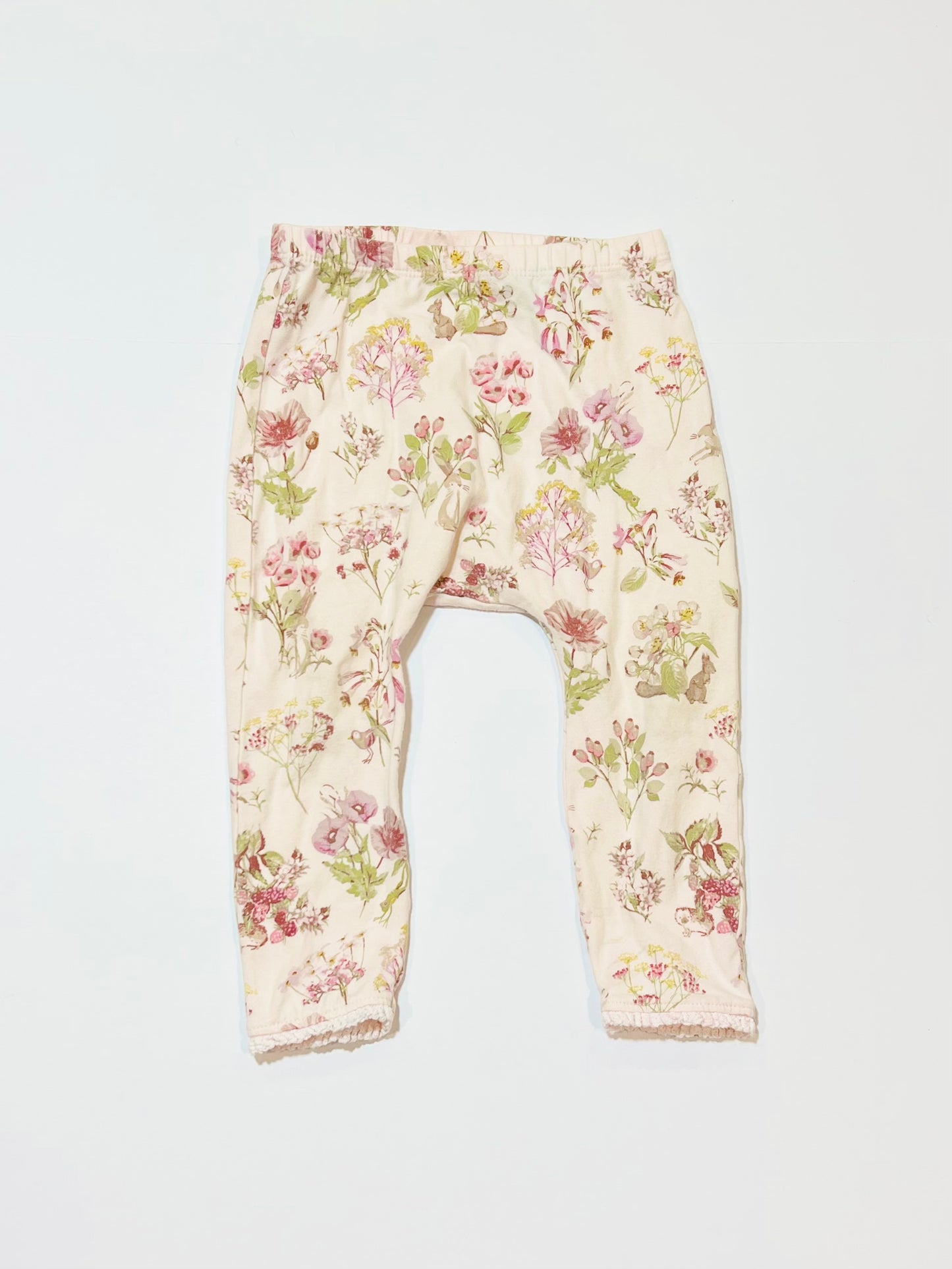 Pink floral leggings - Size 1