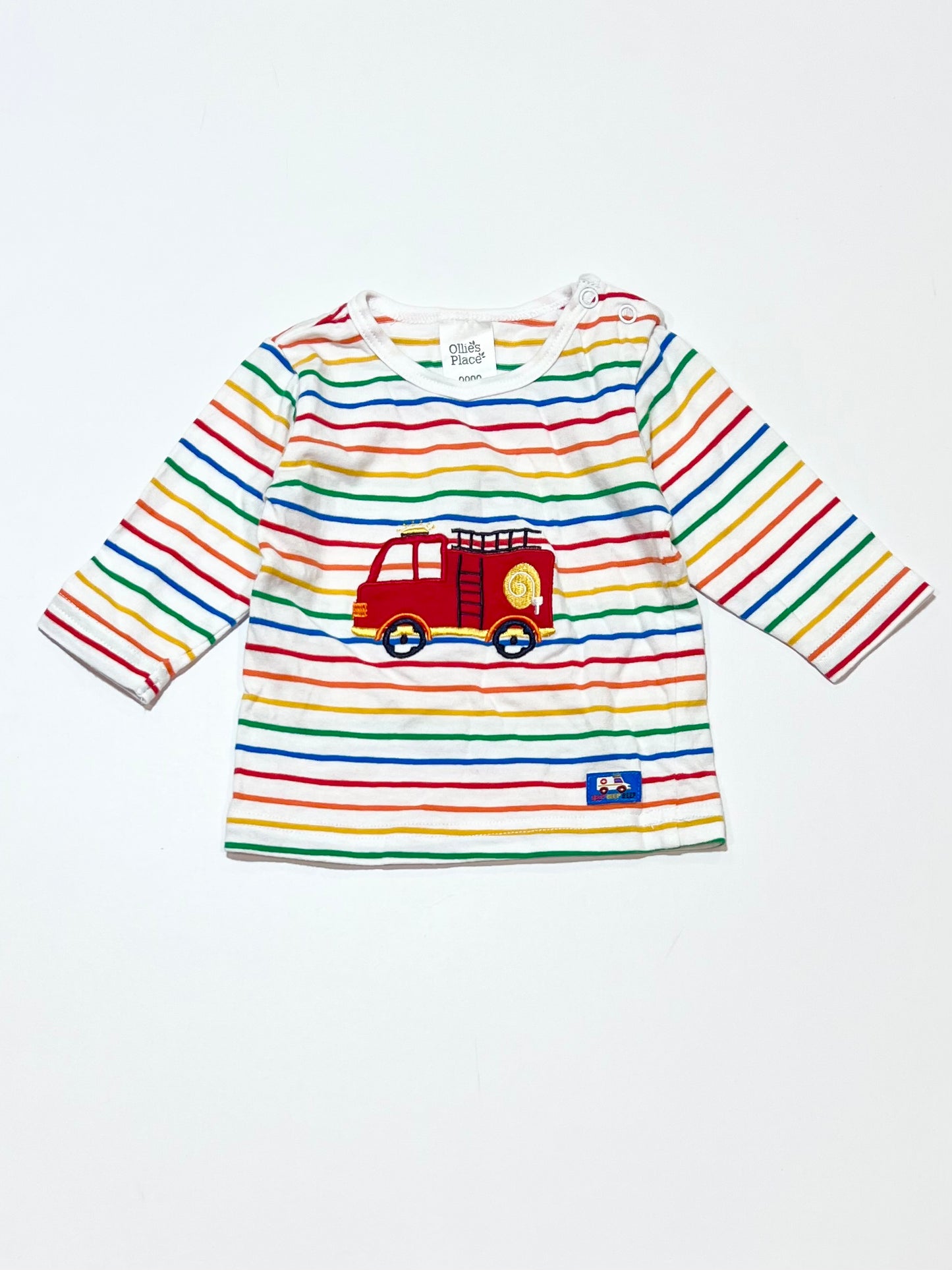 Striped fire truck top - Size 0000