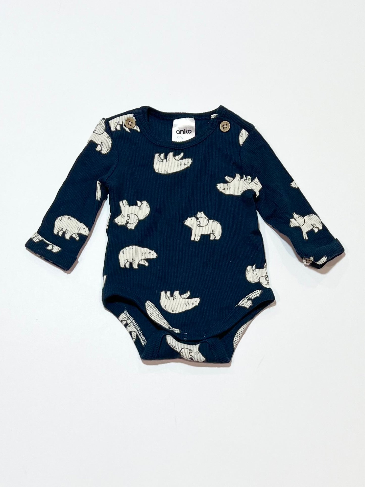 Ribbed polar bears bodysuit - Size 0000