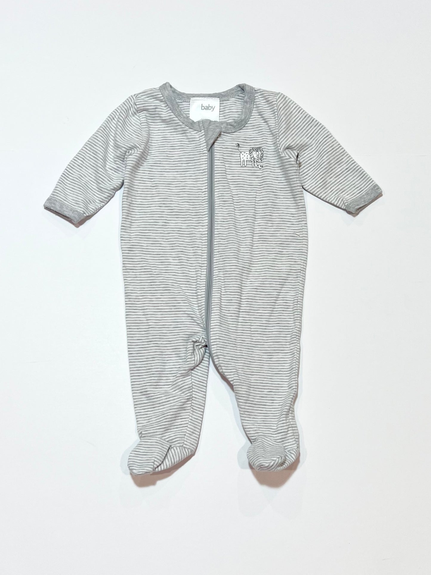 Striped zip onesie - Size 0000