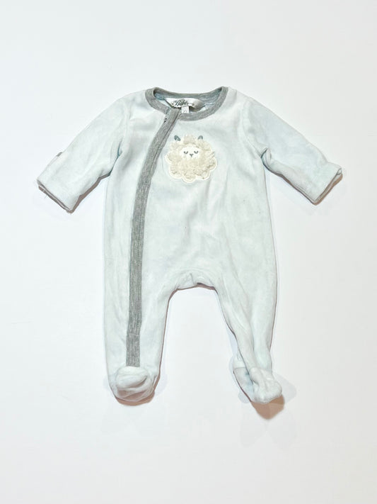 Blue velour onesie - Size 00000