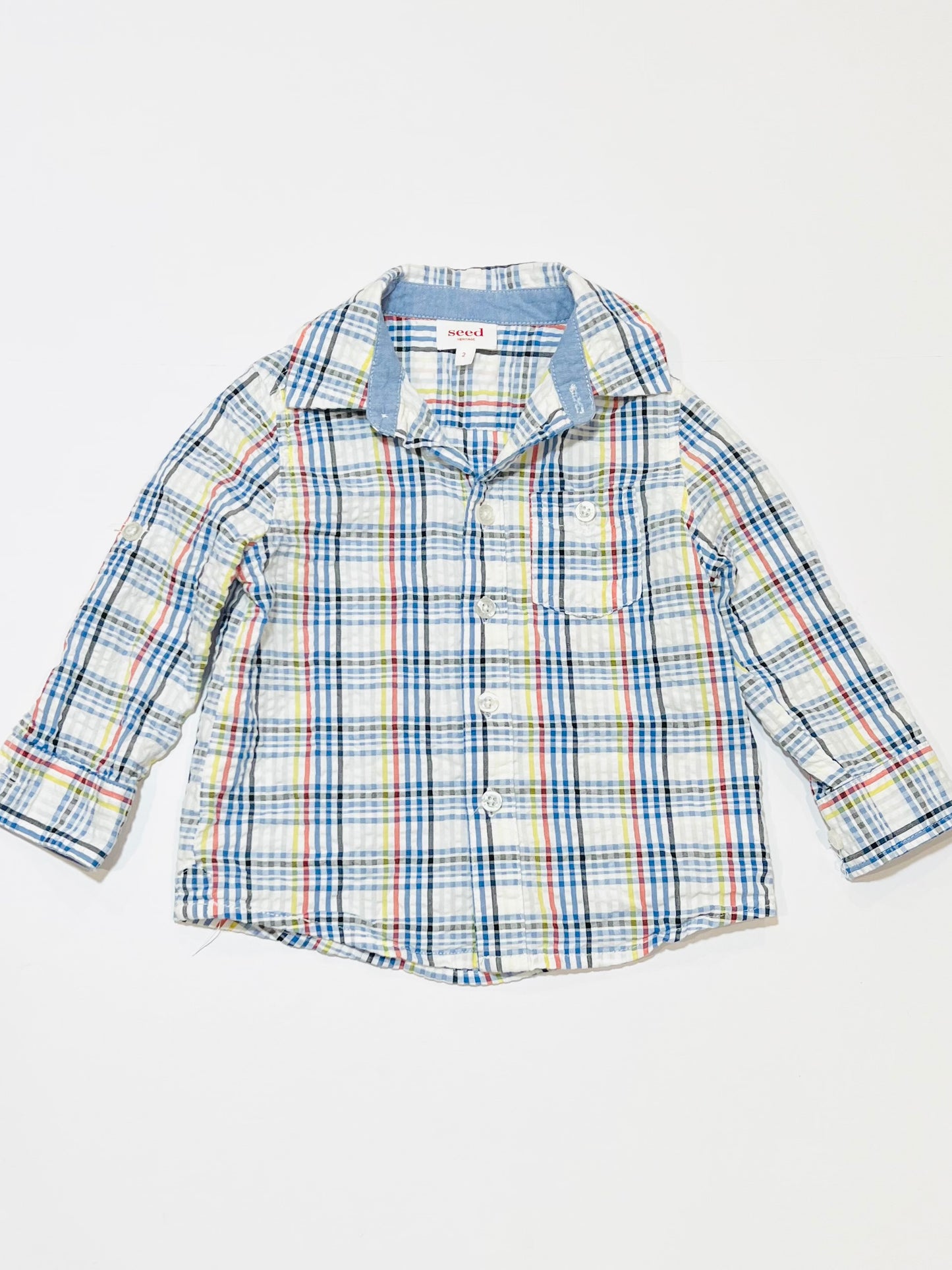 Checkered seersucker shirt - Size 2