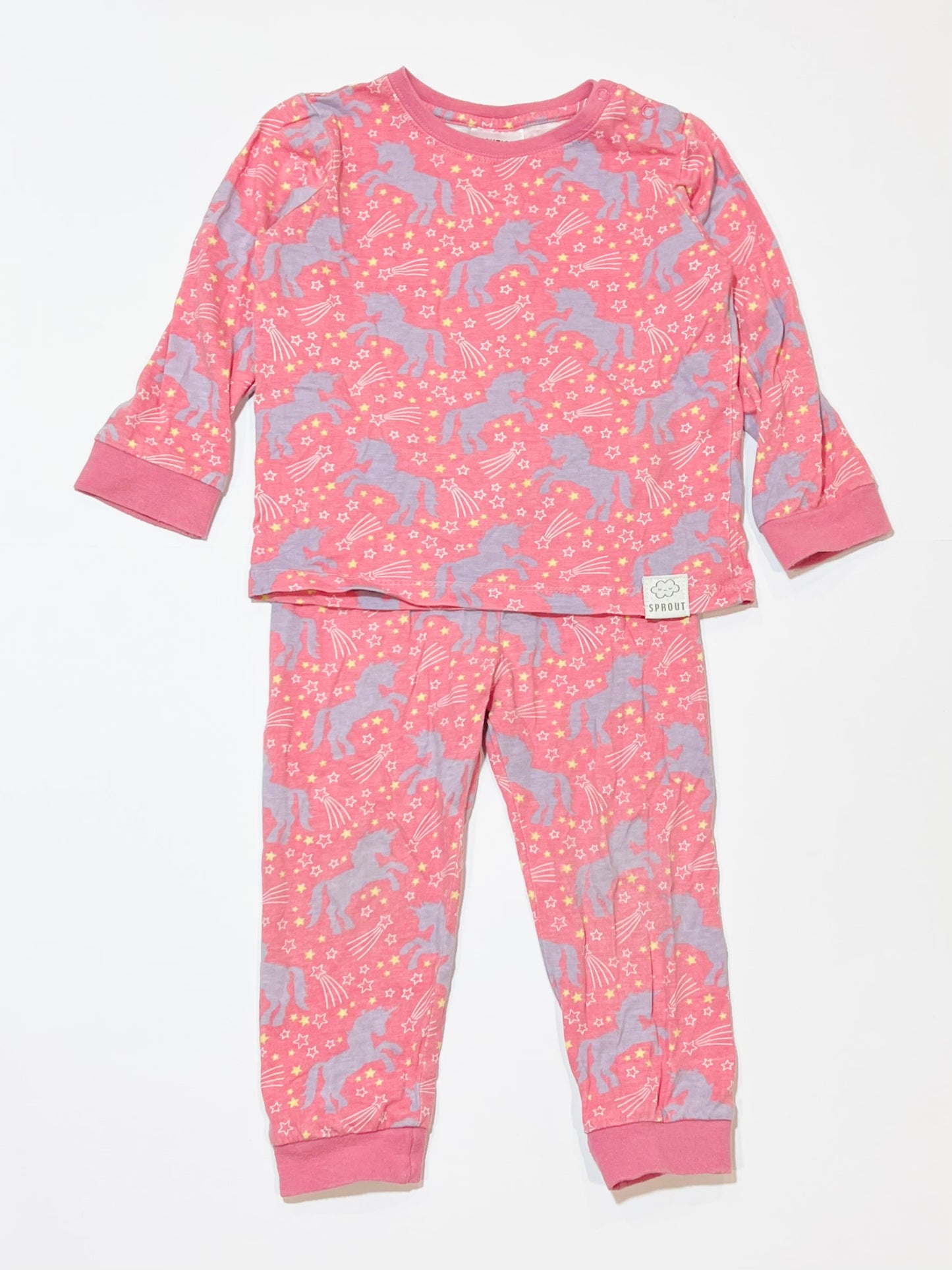 Pink unicorn pyjamas - Size 2