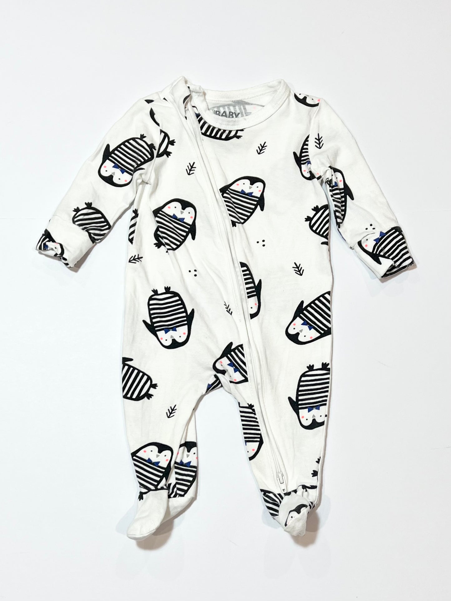Penguin zip onesie - Size 000