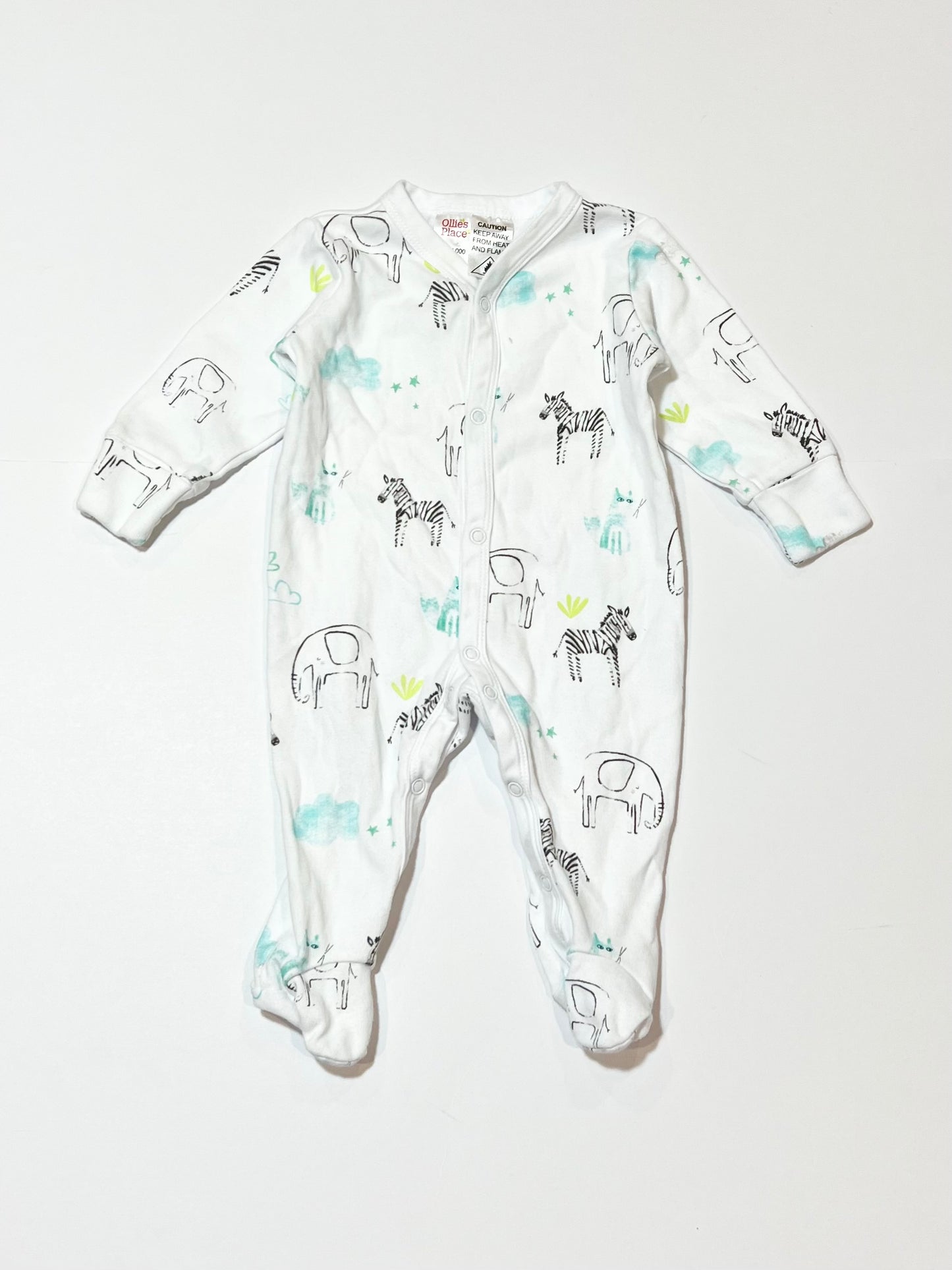 White animals onesie - Size 000