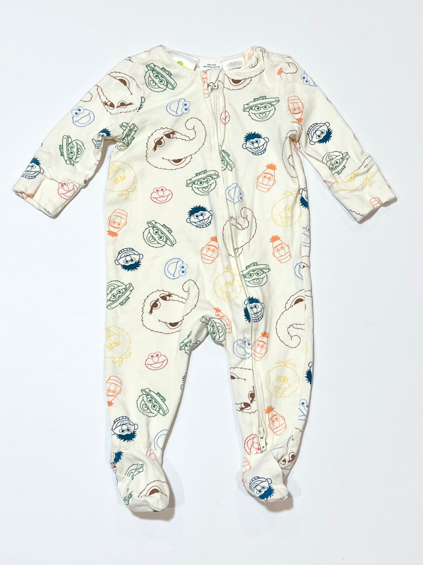 Sesame Street zip onesie - Size 000