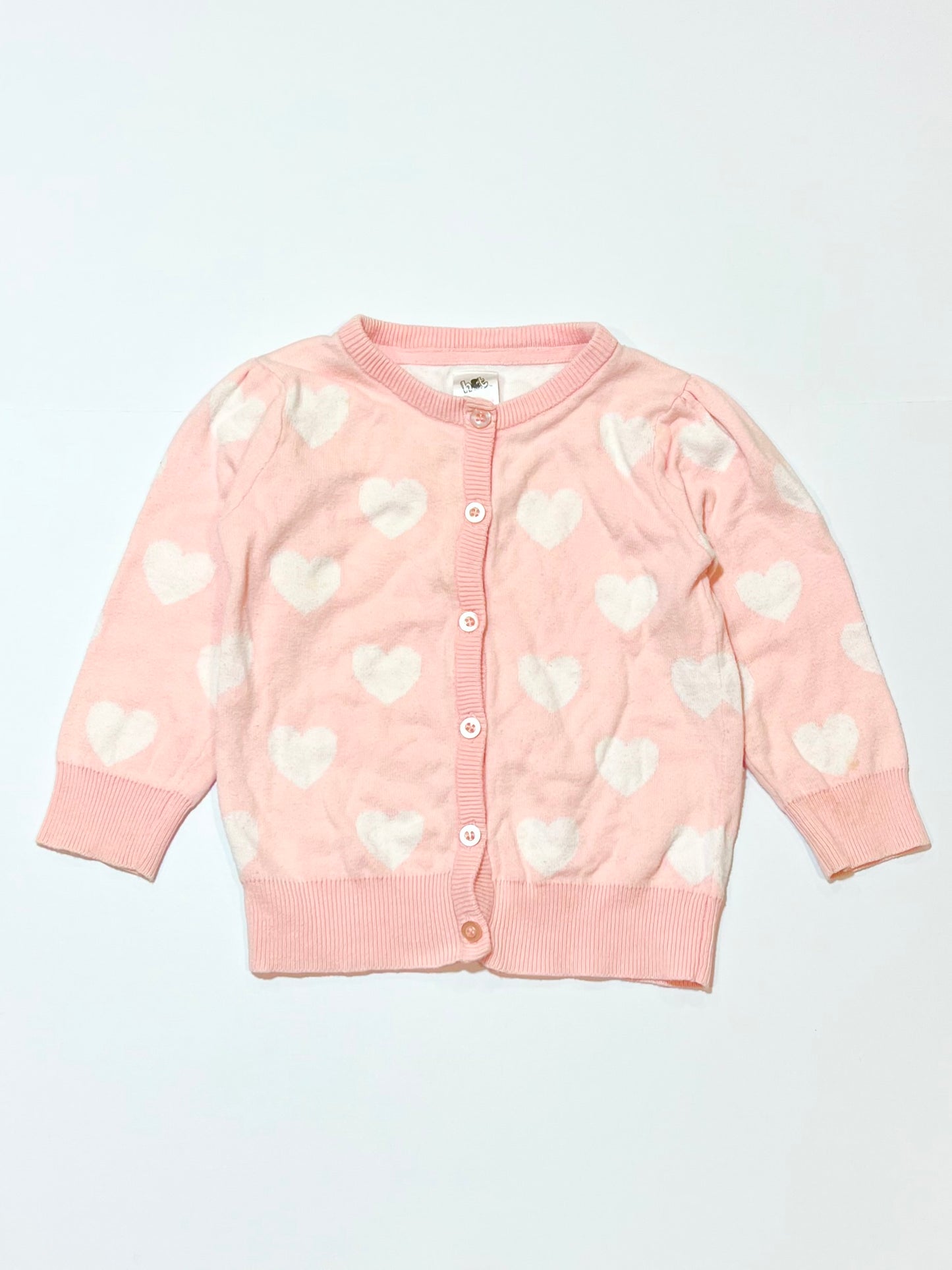 Pink hearts cardigan - Size 2