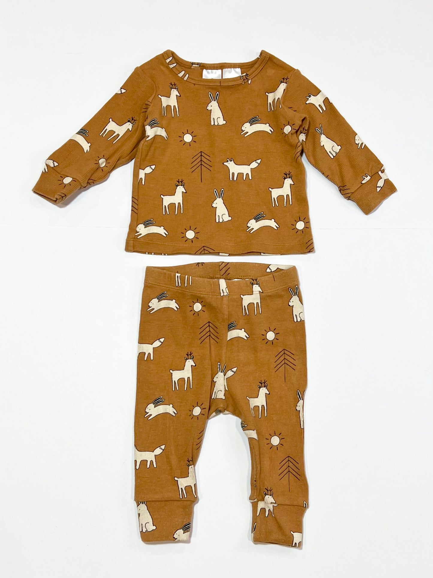 Brown bunny waffle pyjamas - Size 00
