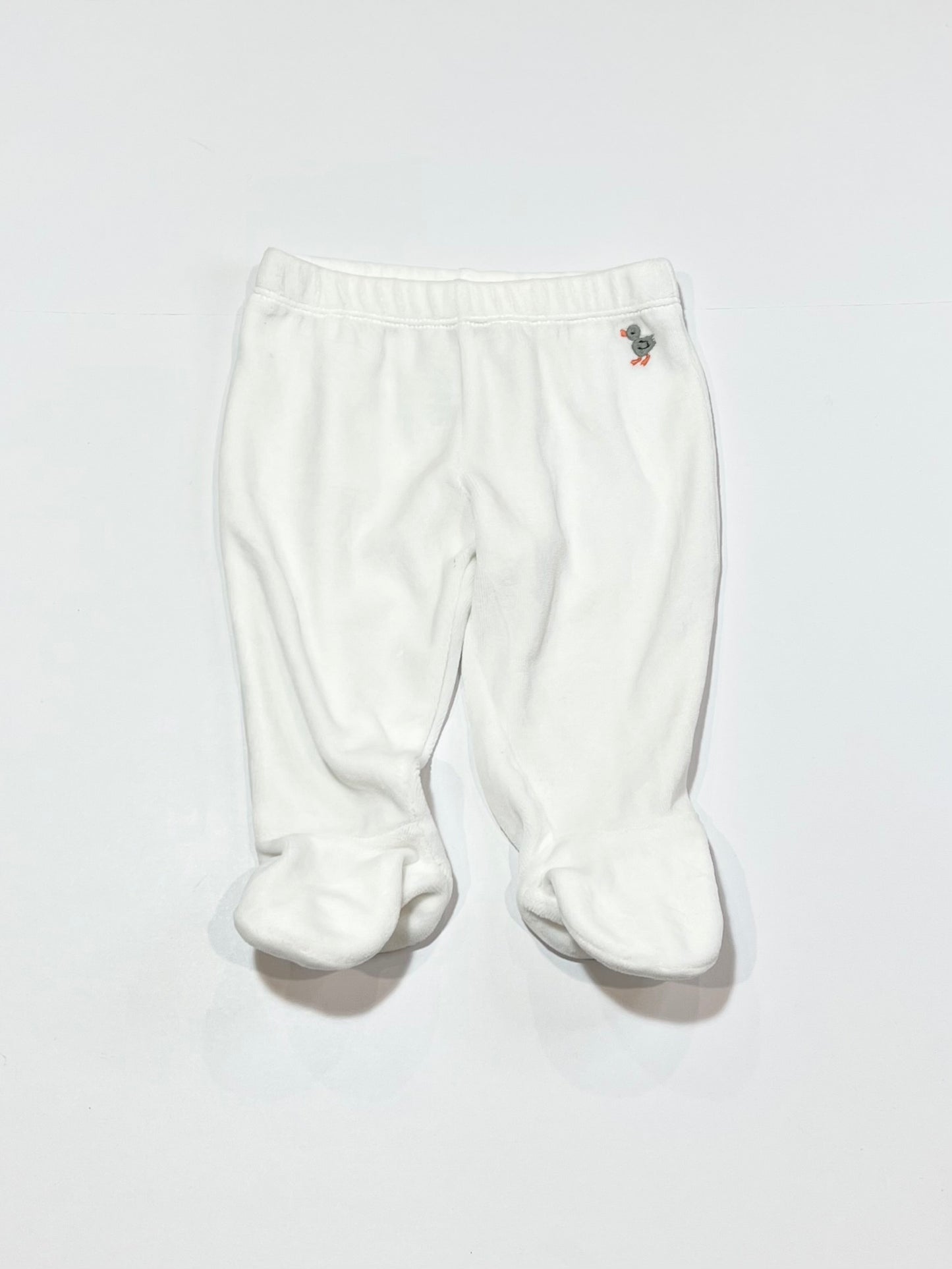 White velour footed pants - Size 00