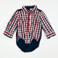 Gingham shirt bodysuit - Size 4-6 months