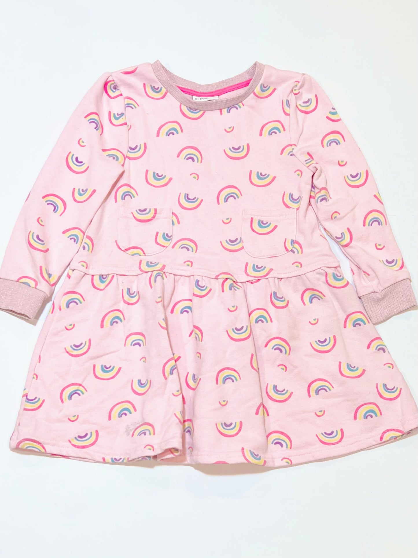 Pink rainbows dress - Size 3-4