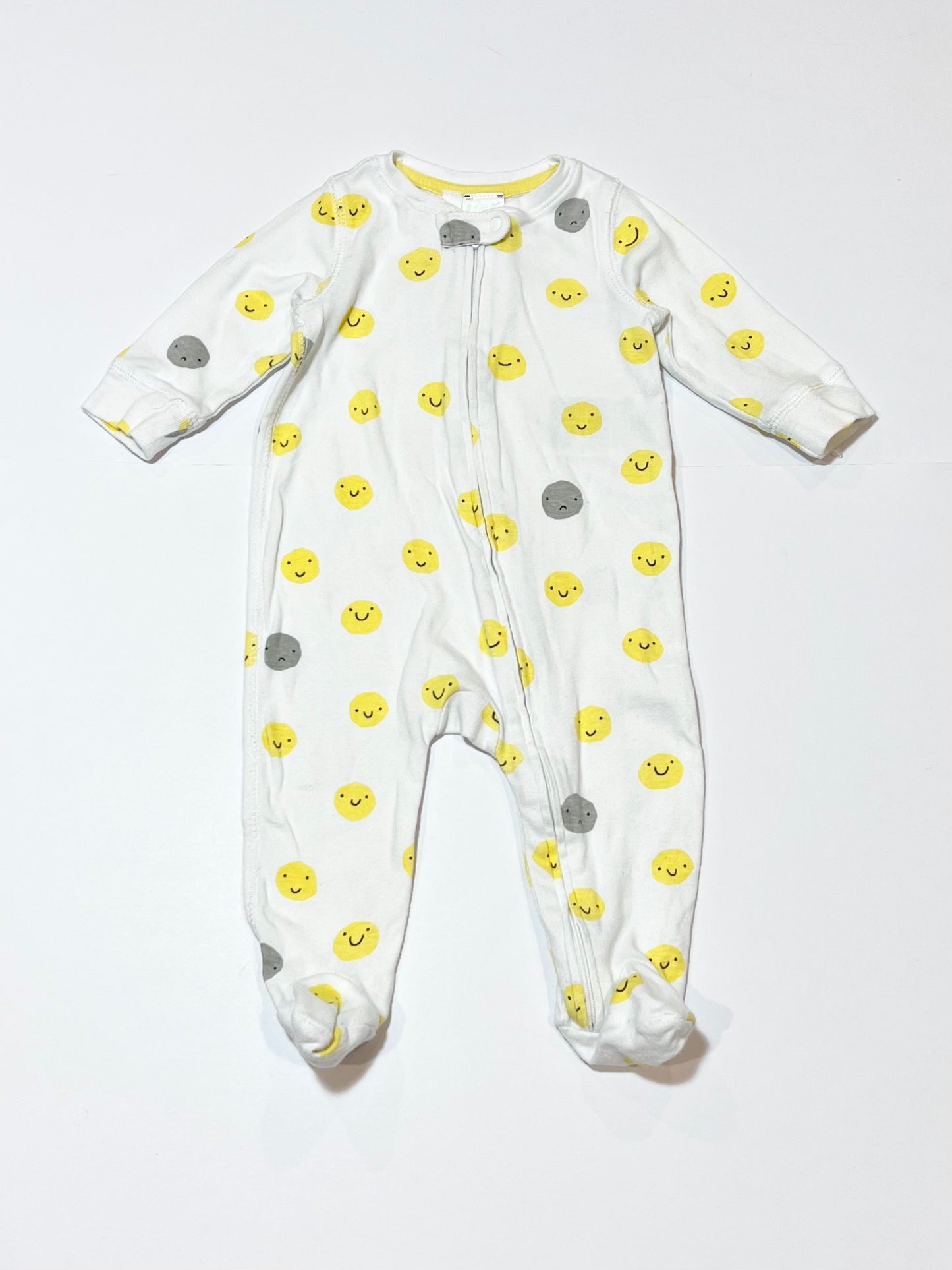 Smiley face zip onesie - Size 00