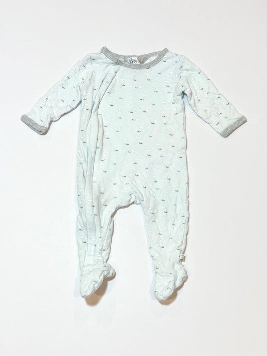 Blue whales zip onesie - Size 00