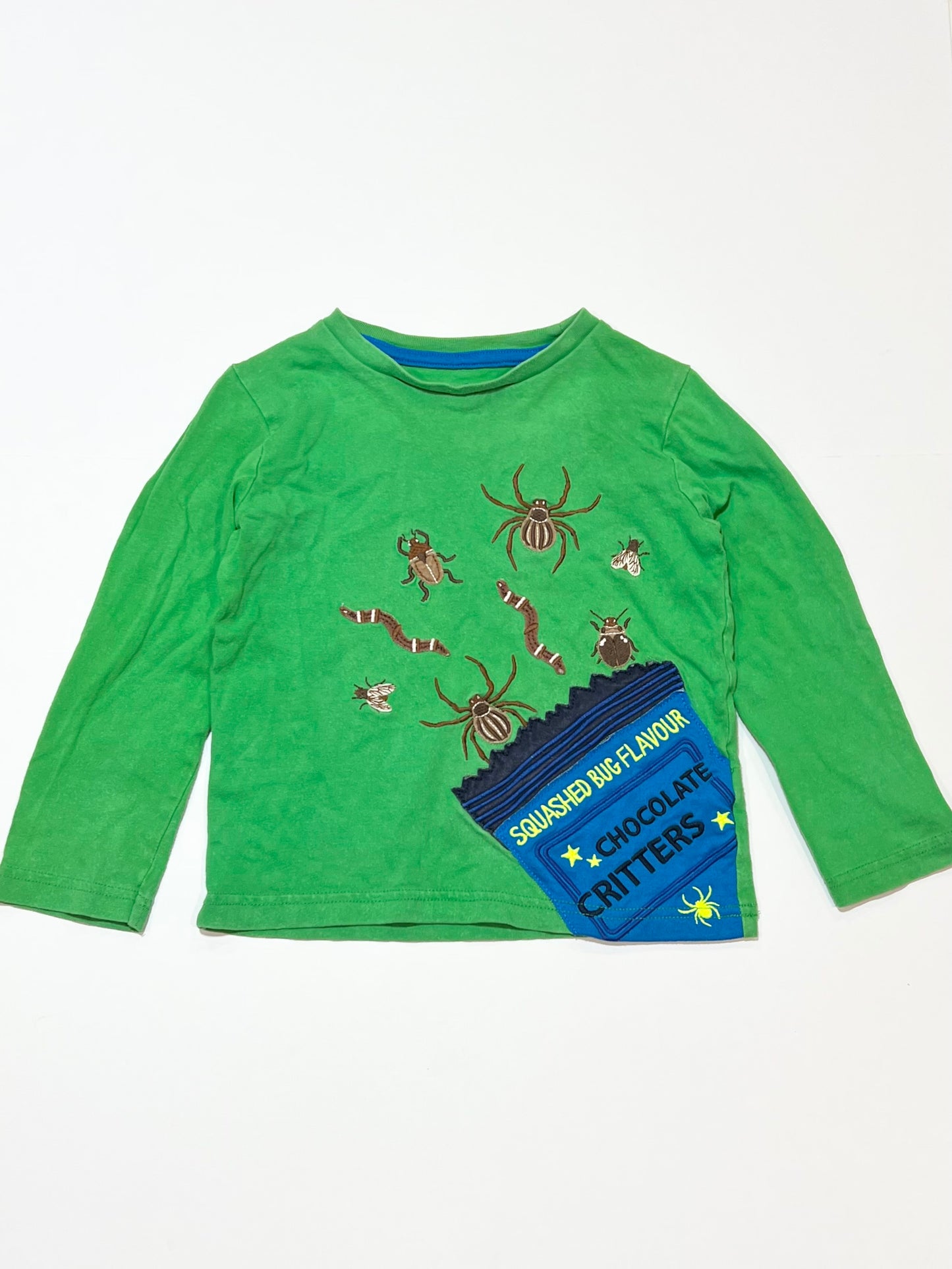 Green bugs top - Size 3-4