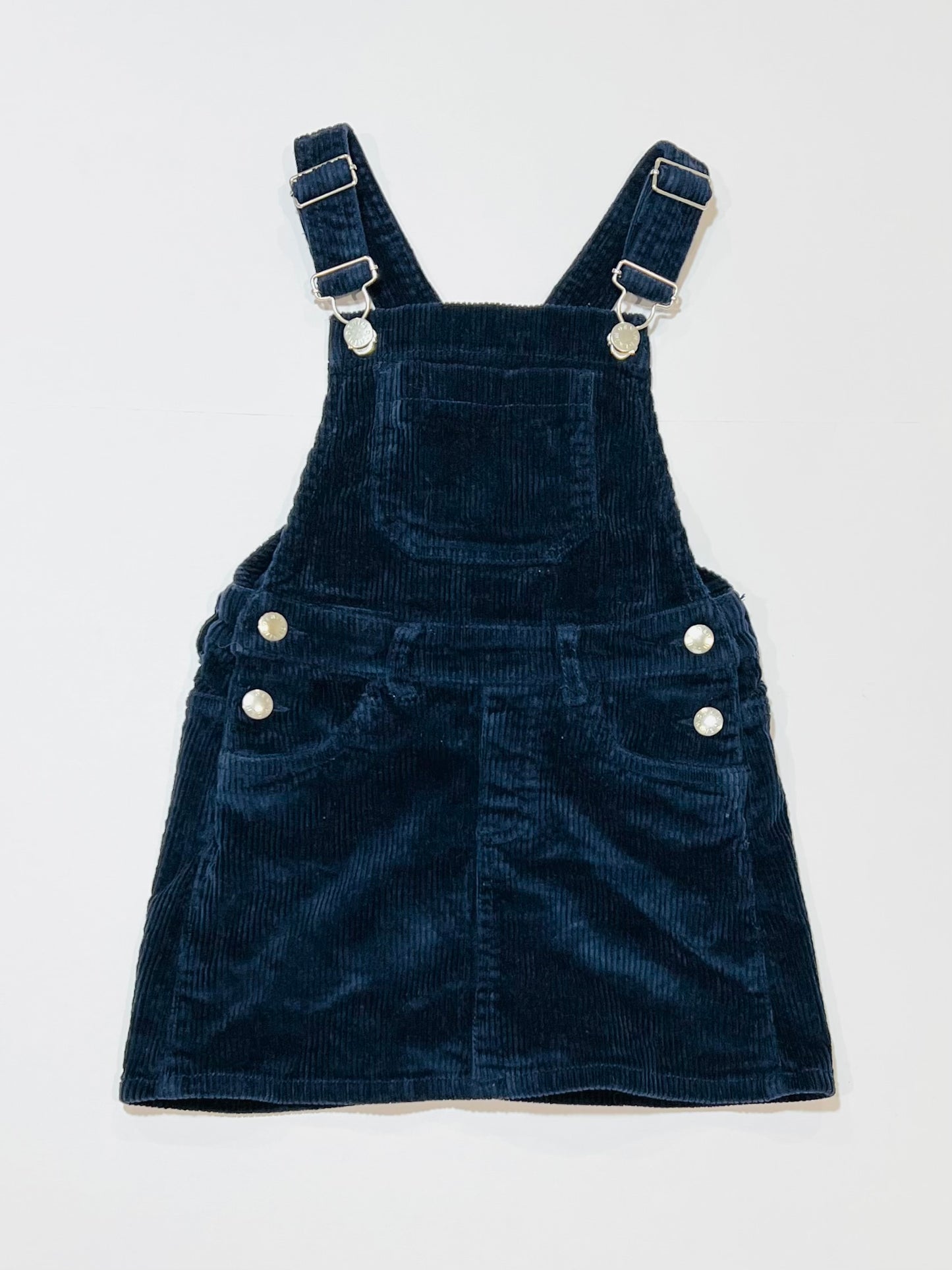 Navy corduroy pinafore - Size 4