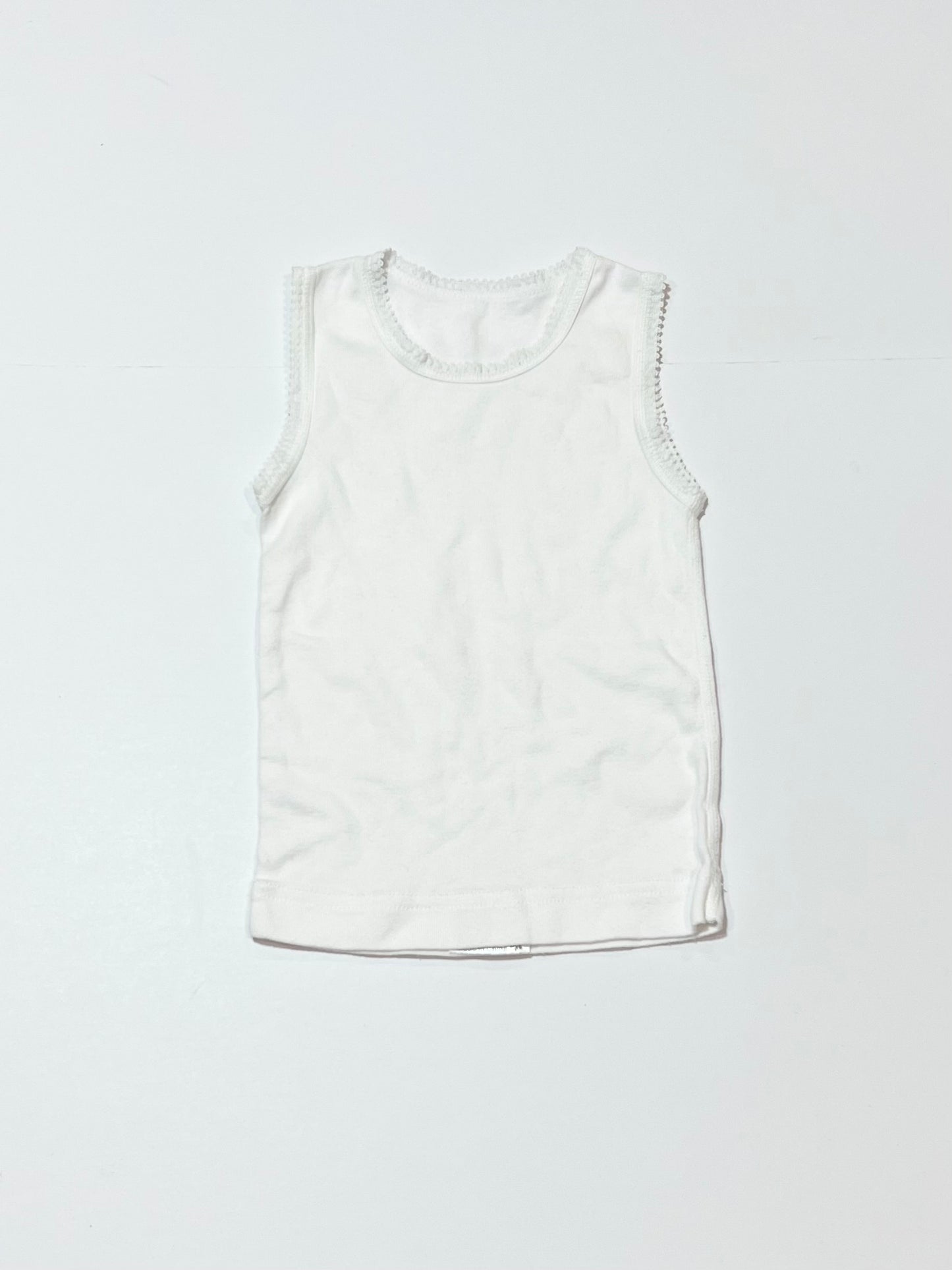 White lace trim singlet - Size 0