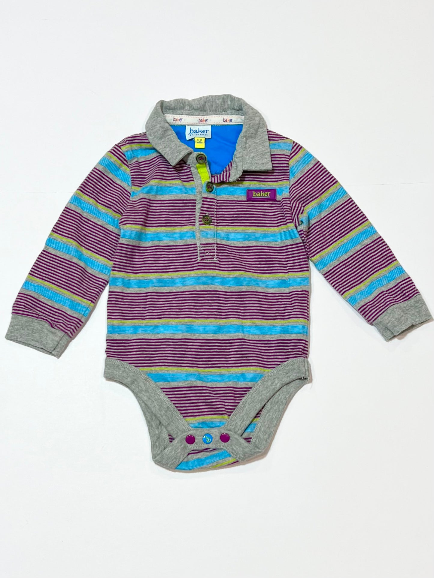 Striped polo bodysuit - Size 9-12 months