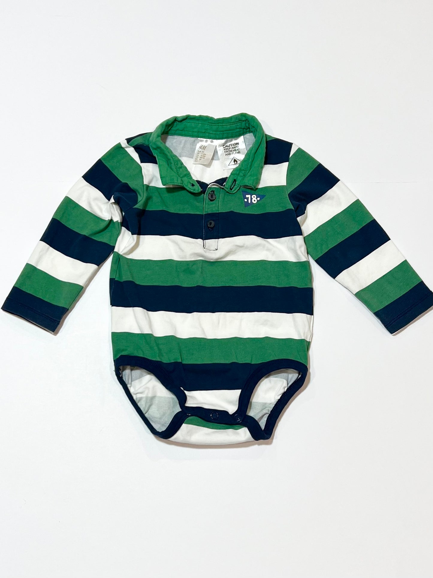 triped polo bodysuit - Size 9-12 months
