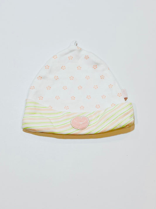 Jersey floral beanie - Size 0-6 months