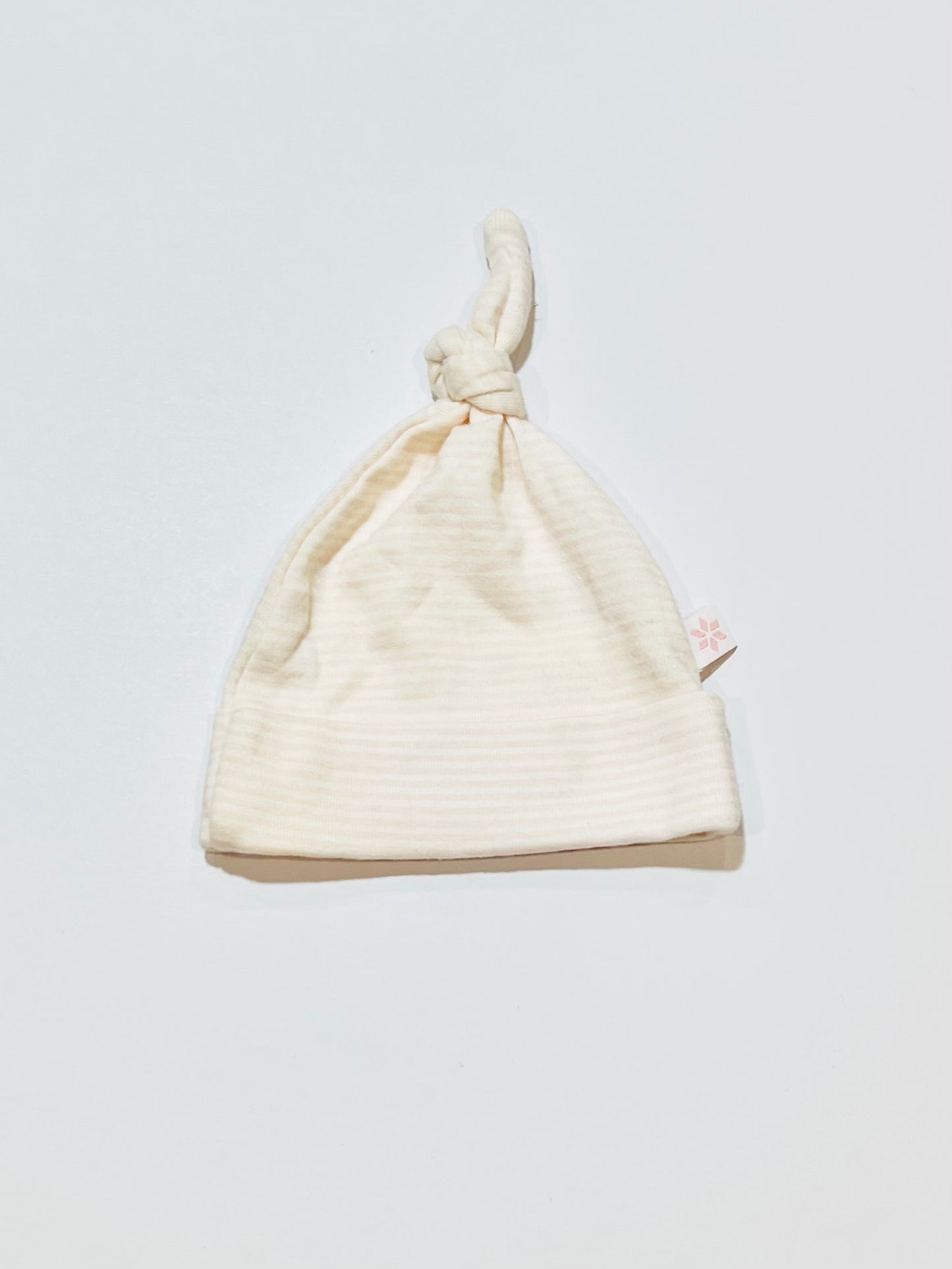 Pink striped beanie - Size 0-3 months