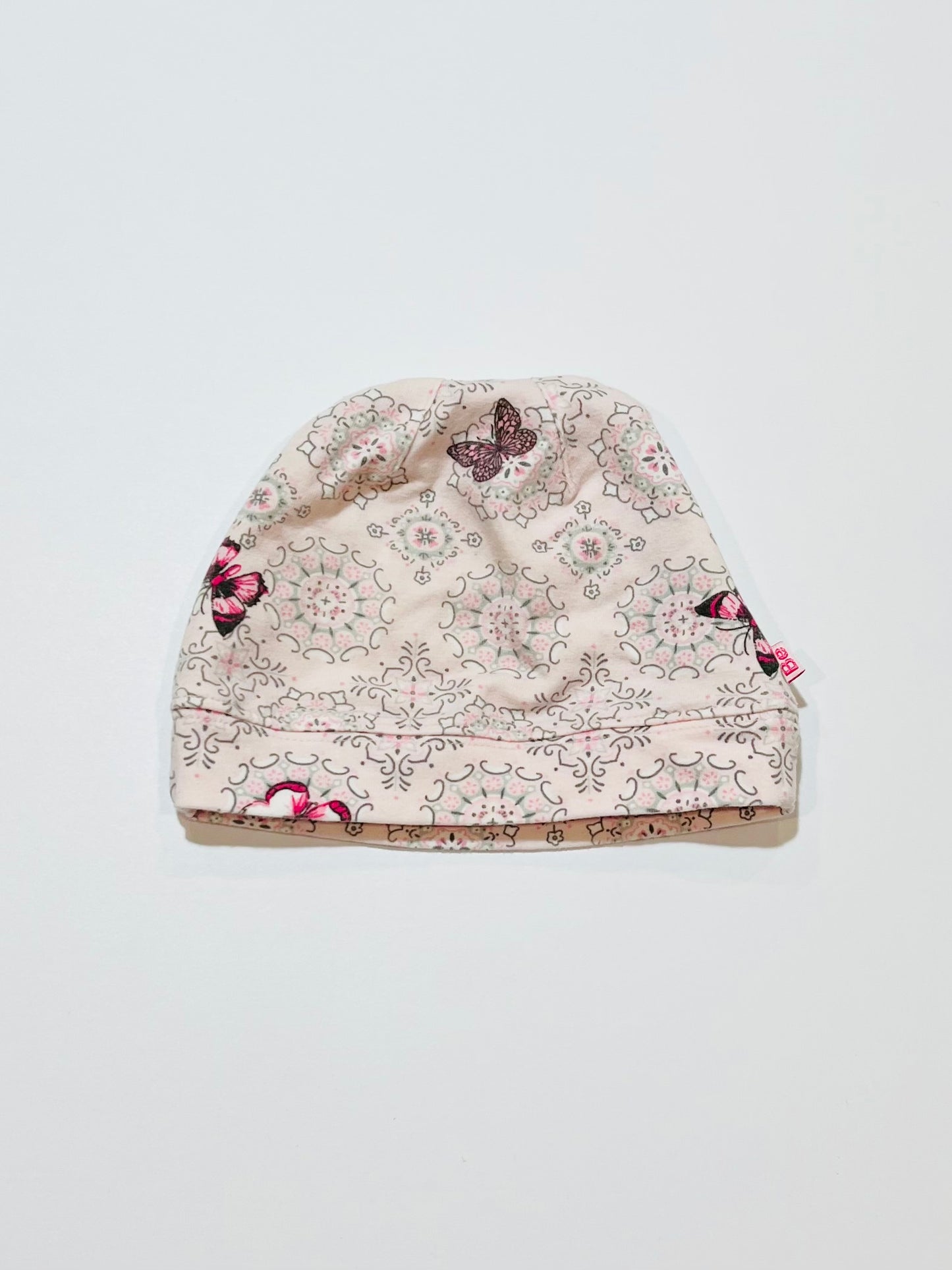 Pink butterfly beanie - Size 3-9 months