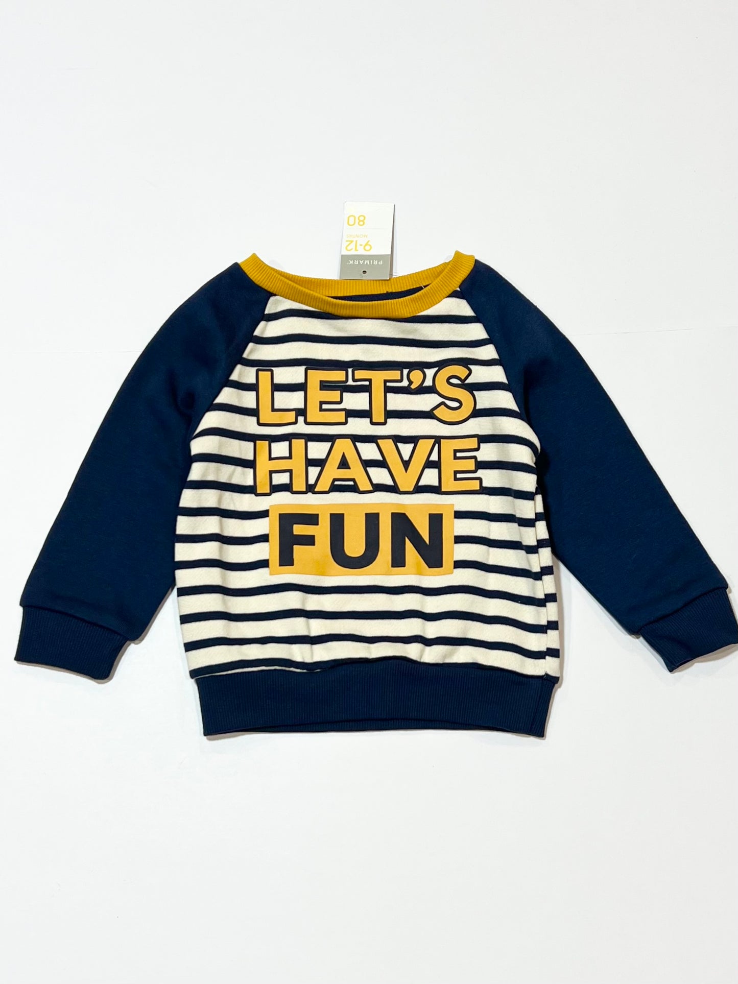 Let's have fun sweater brand new - Size 9-12 months