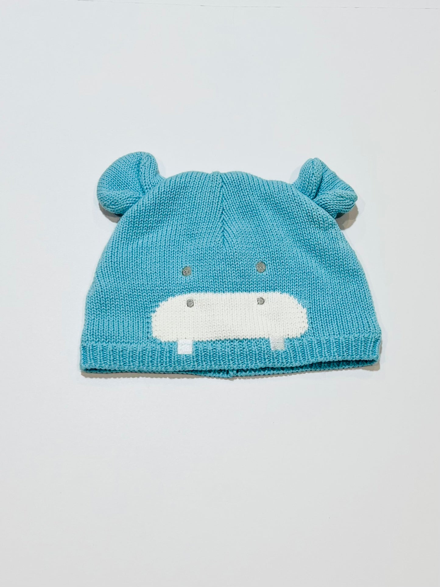 Blue hippo beanie - Size 3-6 months