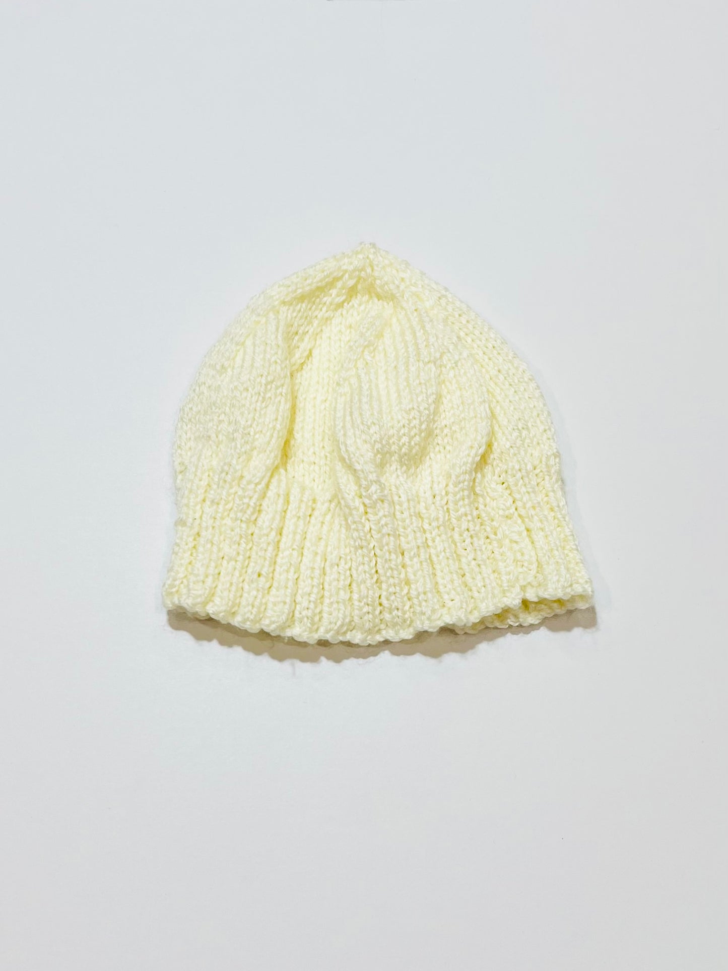 White knitted beanie - Size 1-2 years