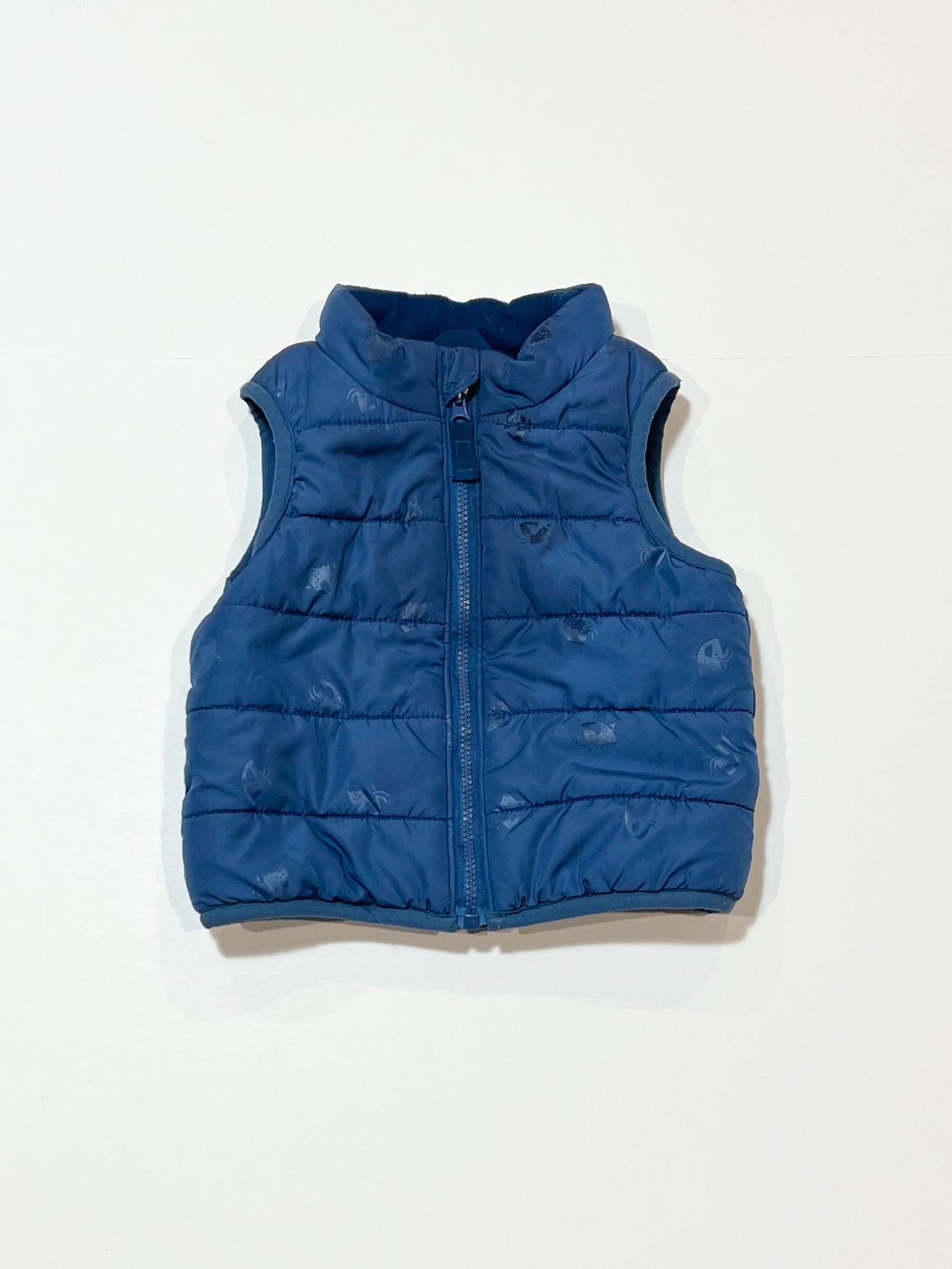 Blue elephant puffer vest - Size 0