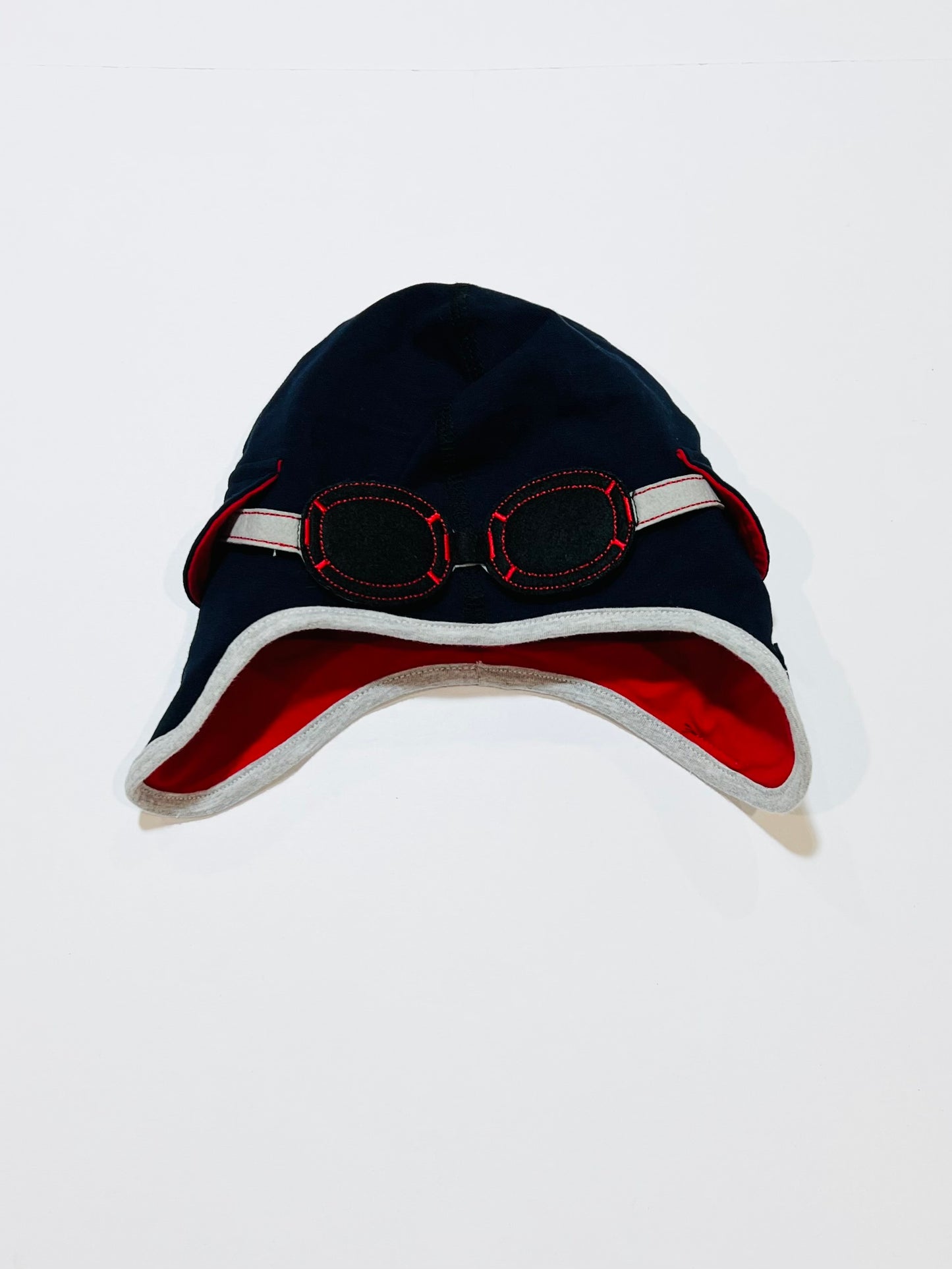 Navy jersey aviator hat - Size 9-12 months