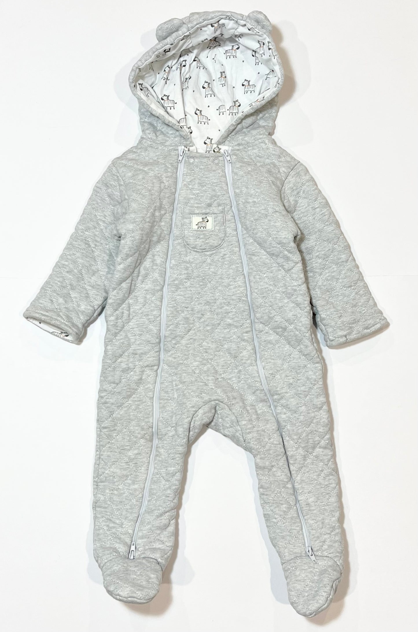 Grey quilted coverall - Size 0