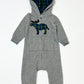 Grey fleece coverall - Size 6-9 months