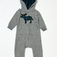 Grey fleece coverall - Size - 3-6 months