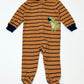 Striped t-rex zip onesie - Size 6-9 months