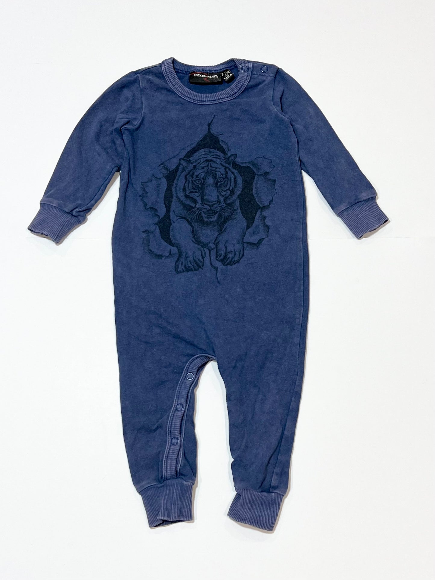 Blue tiger onesie - Size 0