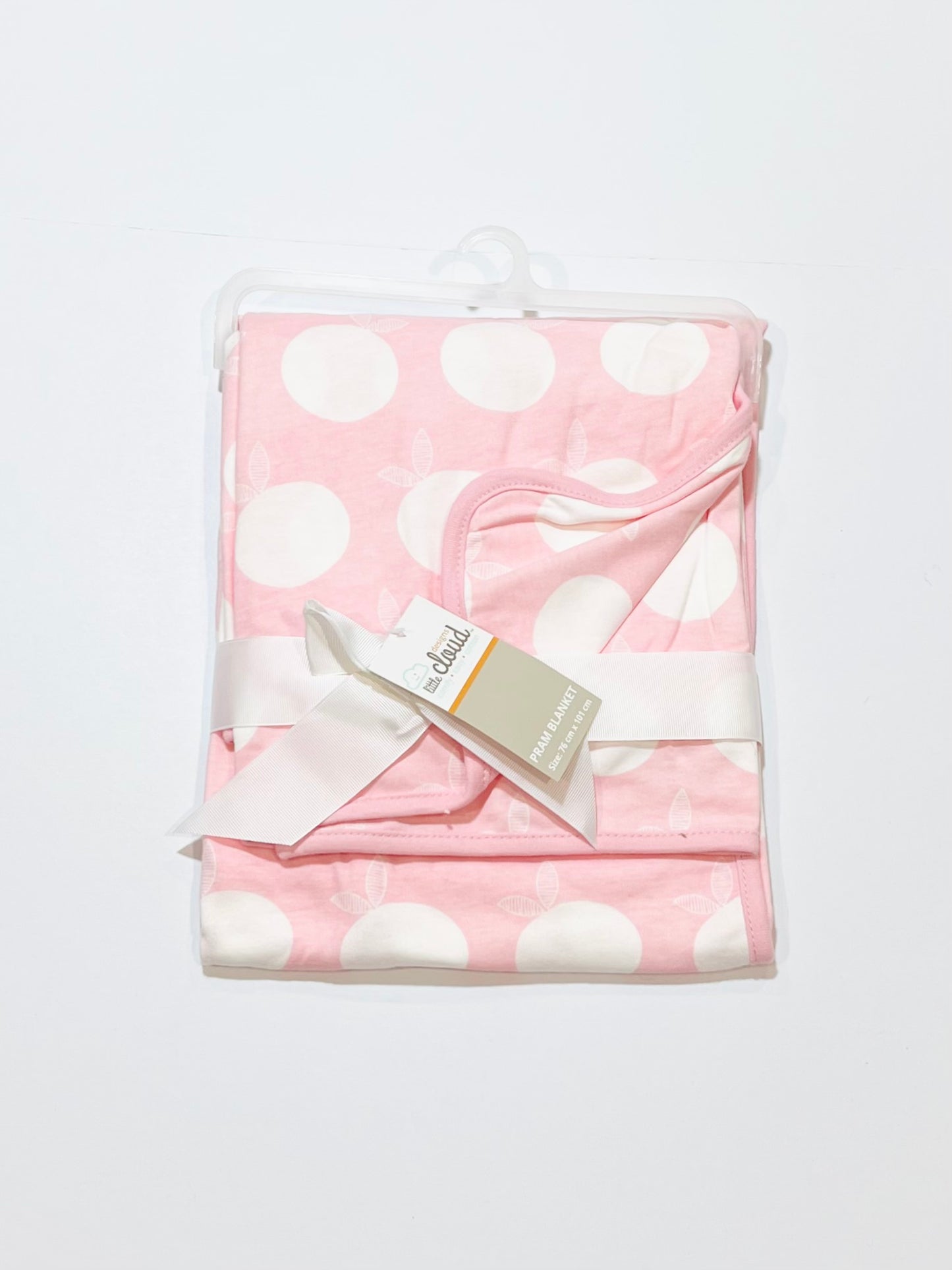 Pink apple pram blanket brand new