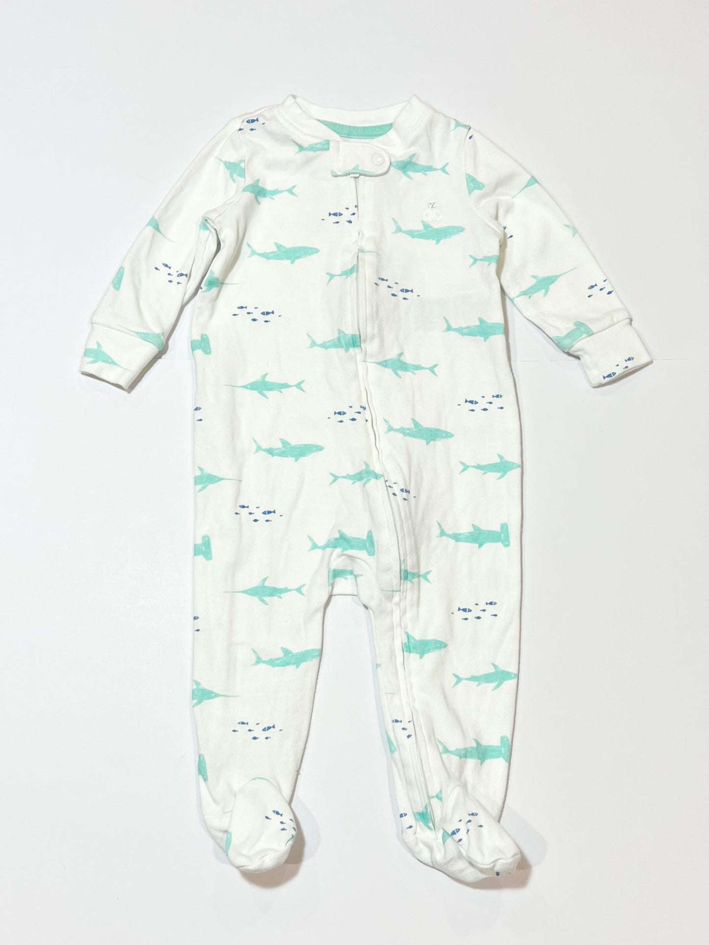 Sharks zip onesie - Size 0