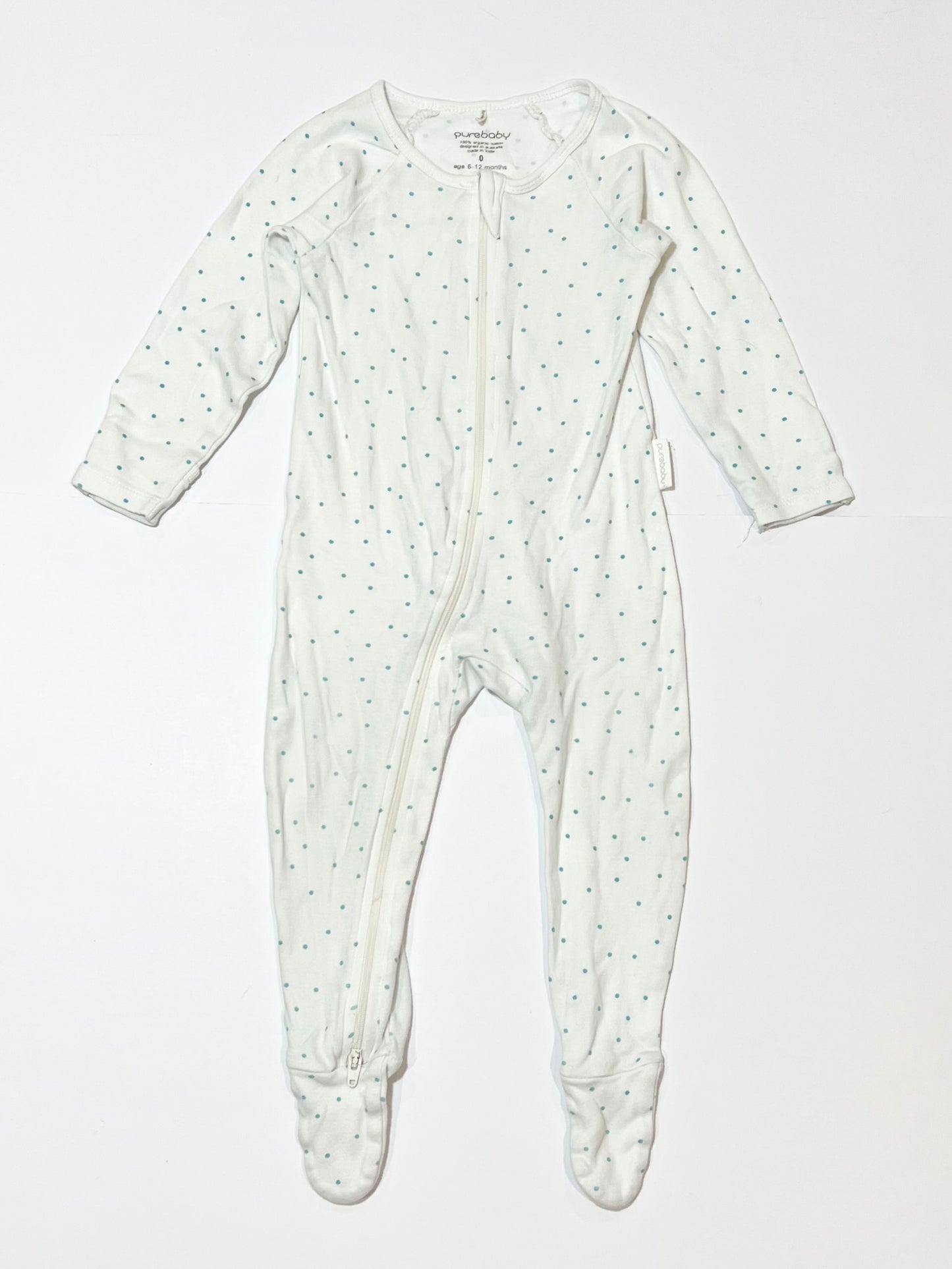 Blue spot zip onesie - Size 0