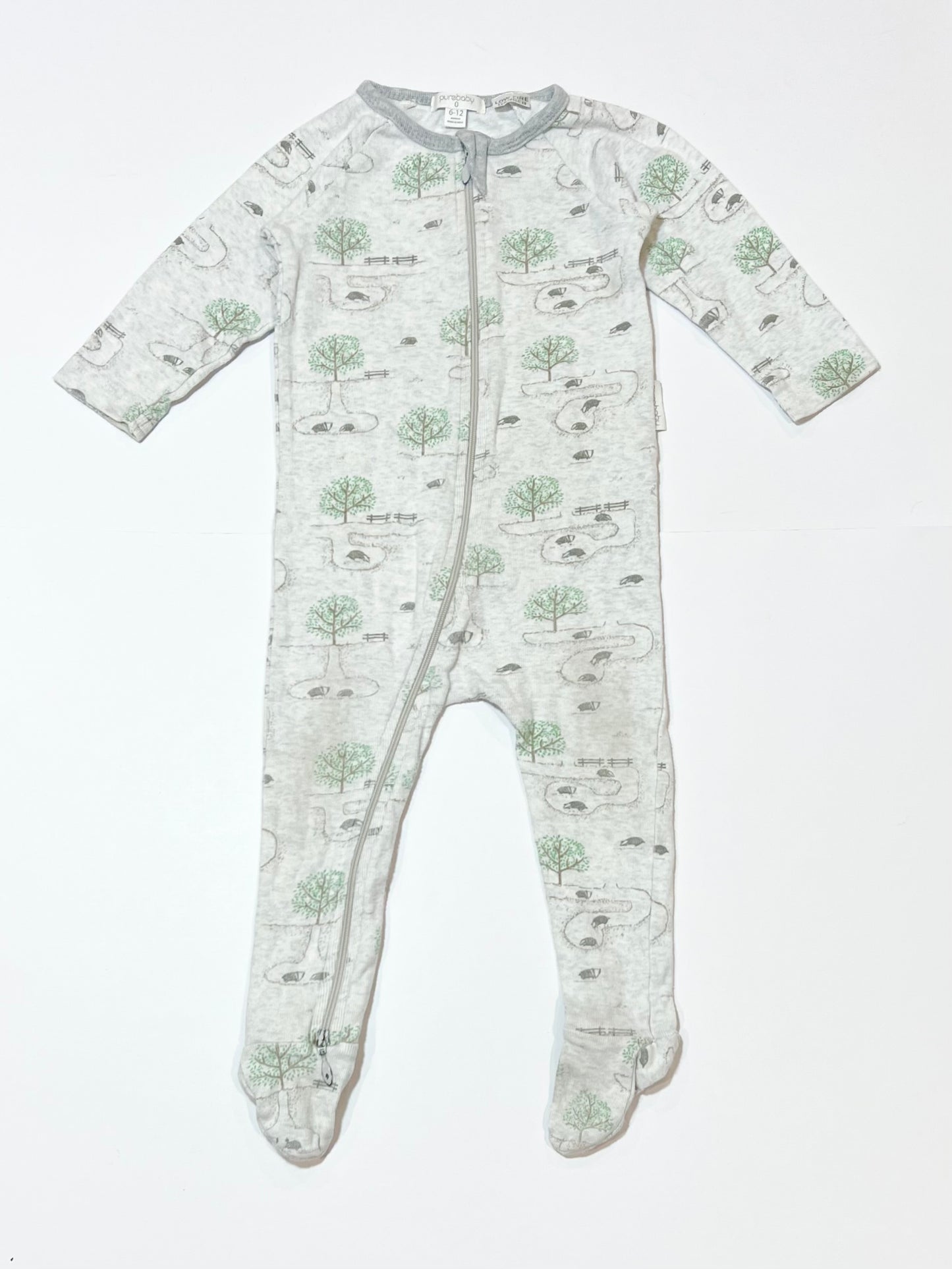 Grey ribbed zip onesie - Size 0